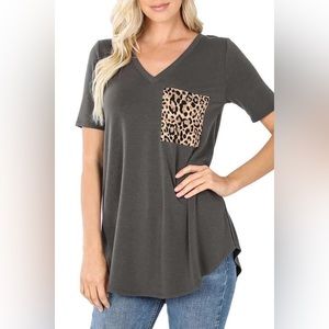Leopard Pocket Top